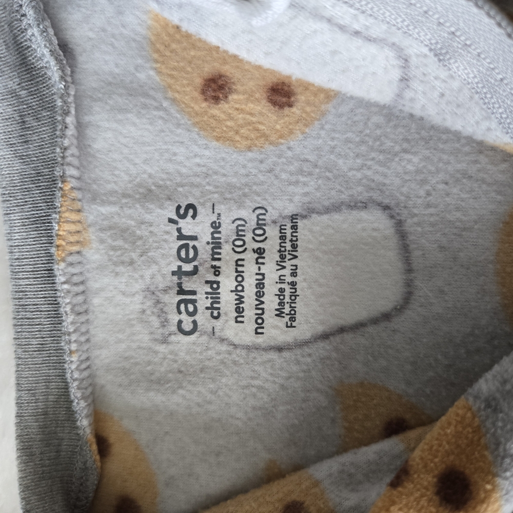 Carter's Cookies & Milk Fleece Footed One Piece with Zipper - Picture 2 of 2
